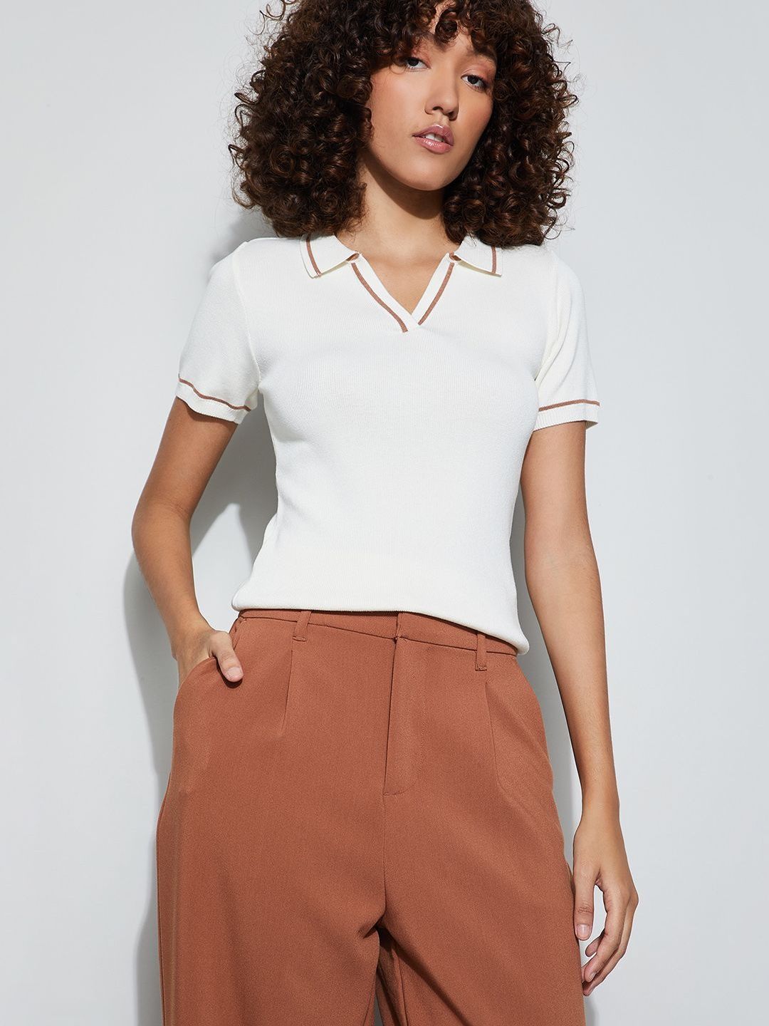 CODE by Lifestyle Mandarin Collar Top