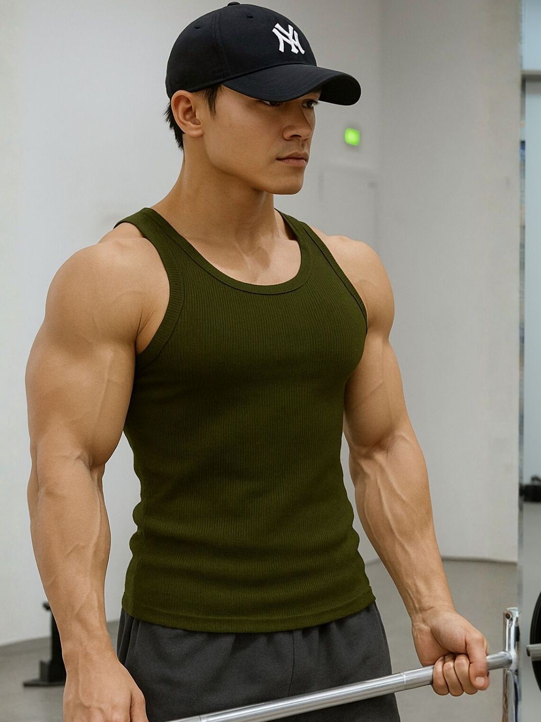 ROCKWELL Ribbed Cotton Breathable Active Fit Innerwear Gym Vests-picture-42