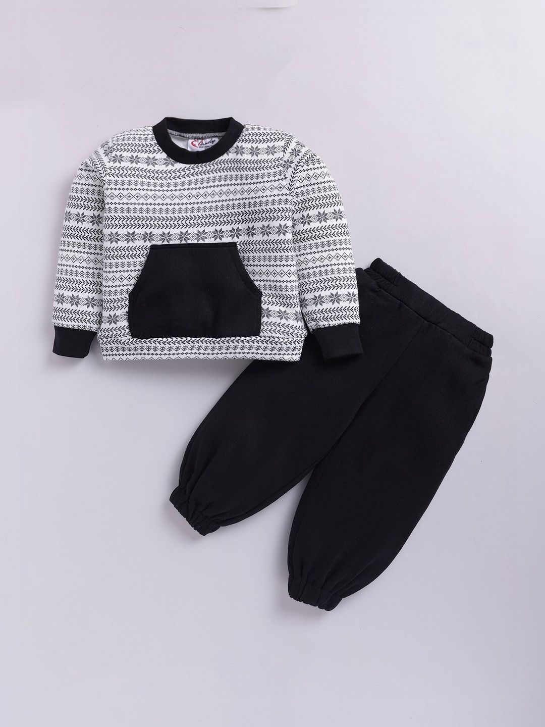 M'andy Abstract Printed Round Neck Tracksuits-picture-38