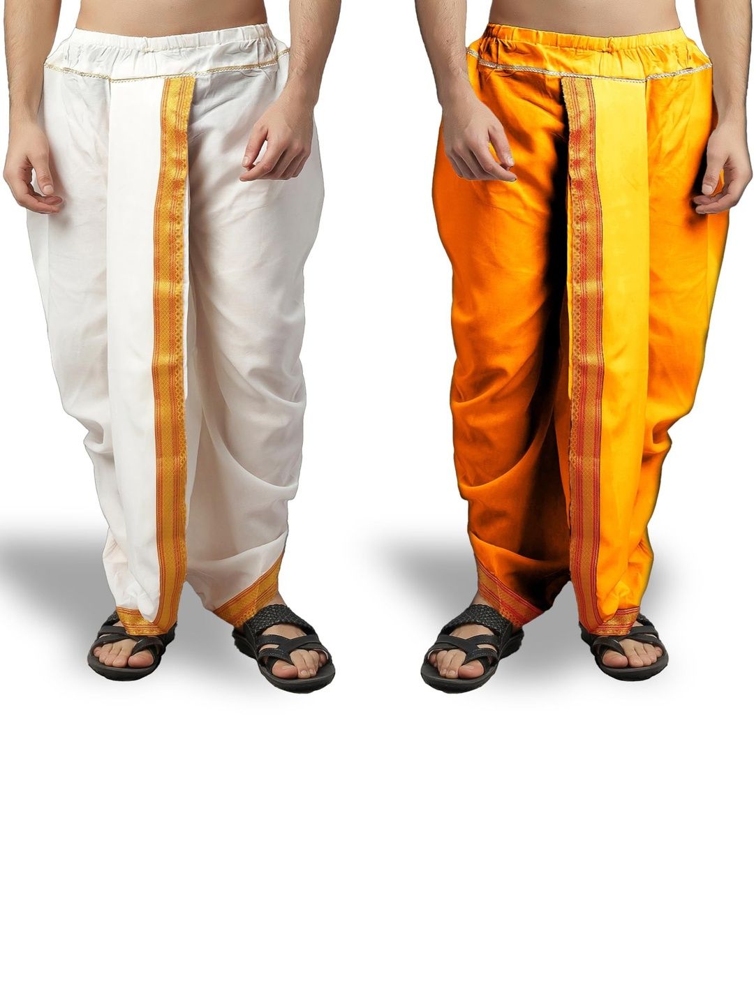 Spewim Men Pack of 2 Solid Cotton Dhoti Pants-picture-24