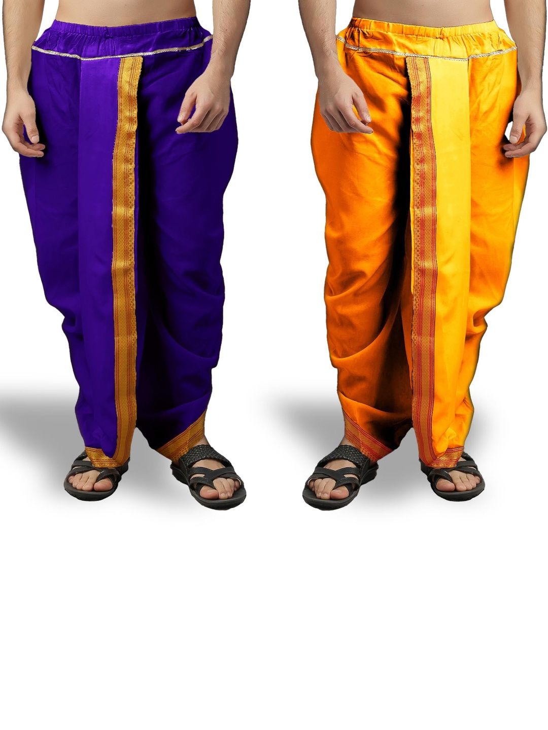 Spewim Men Pack of 2 Solid Cotton Dhoti Pants-picture-23