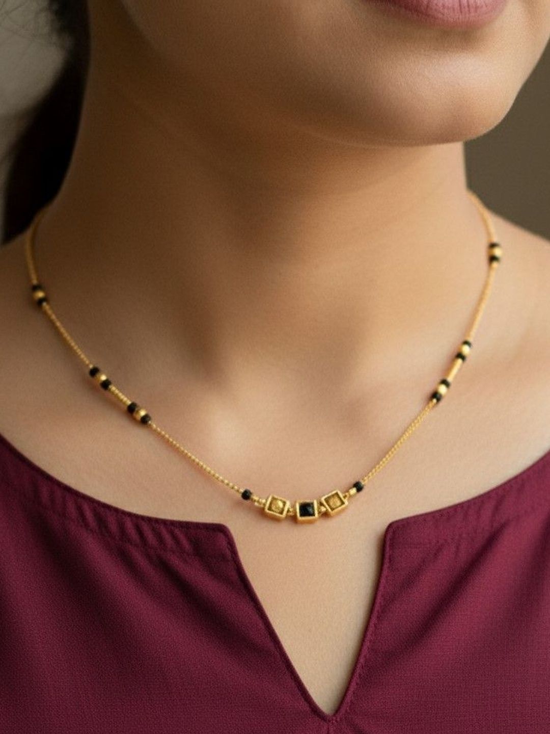 Anouk Gold-Plated Artificial Stones and Beads Mangalsutra-picture-11