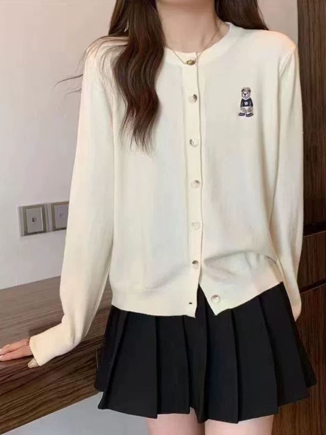 KPOP Women Embroidered Cardigan with Embroidered Detail-picture-25