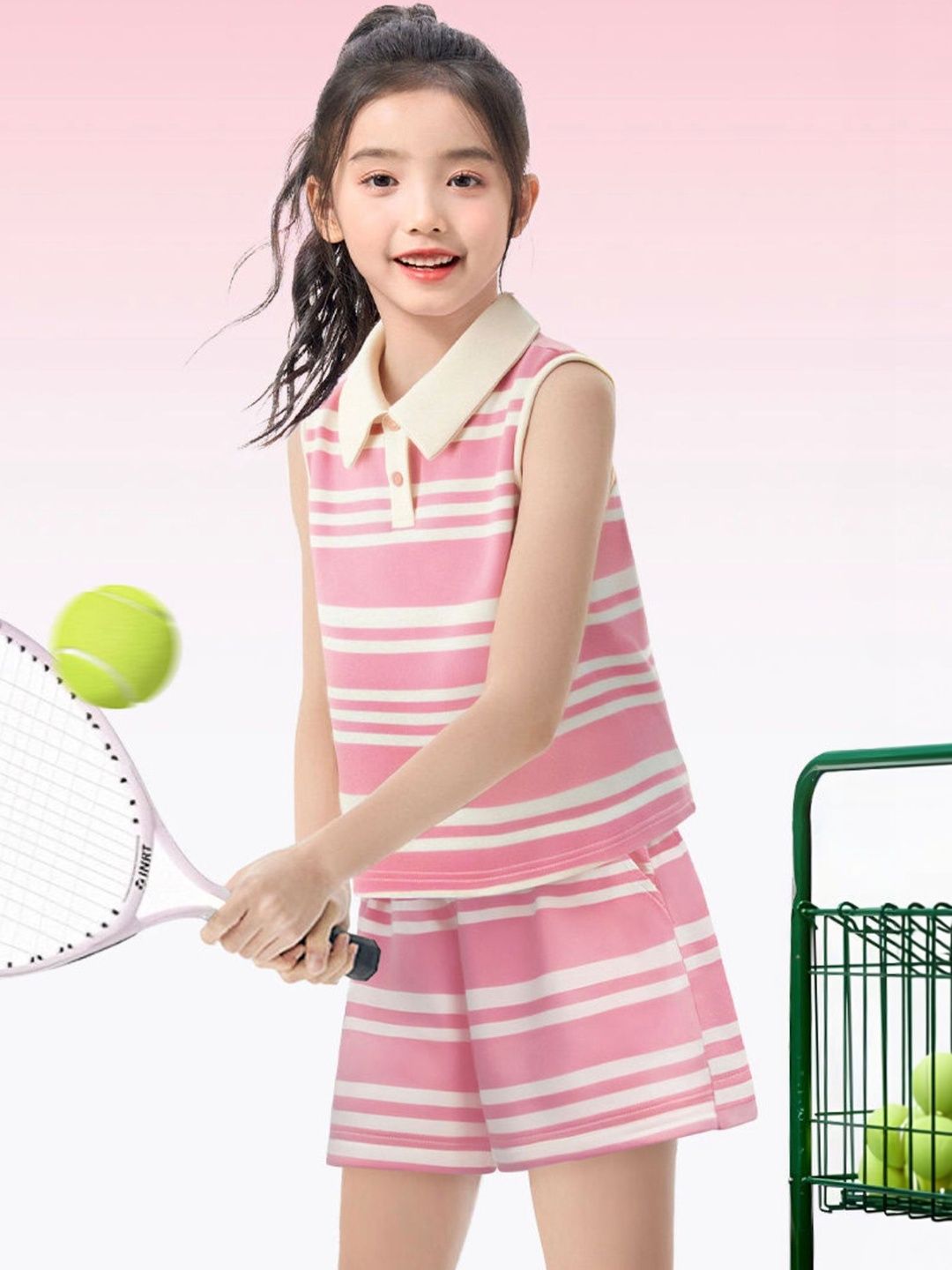 LULU & SKY Girls Striped Top with Shorts-picture-16