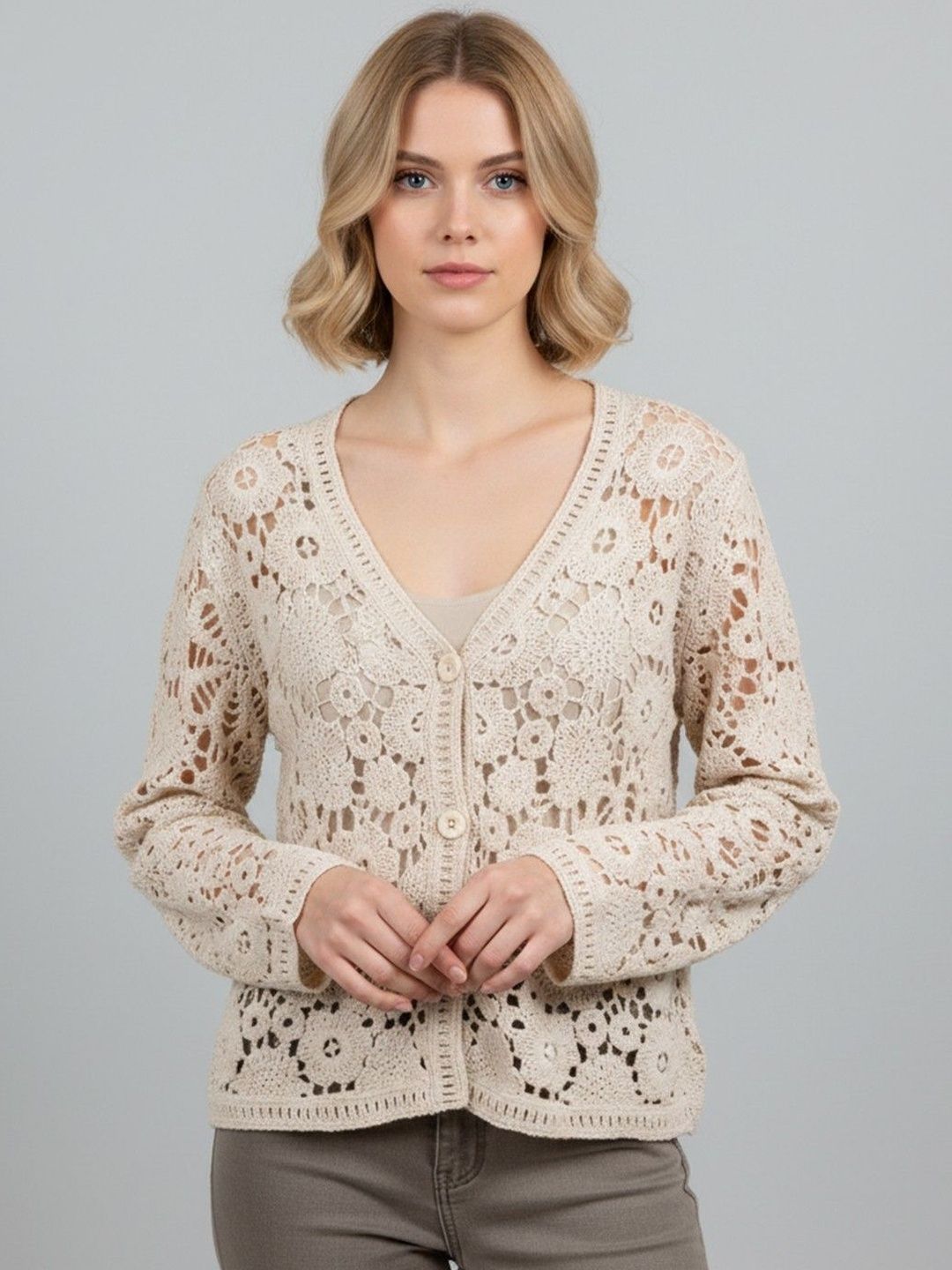 DressBerry Women Floral Cardigan with Applique Detail-picture-22