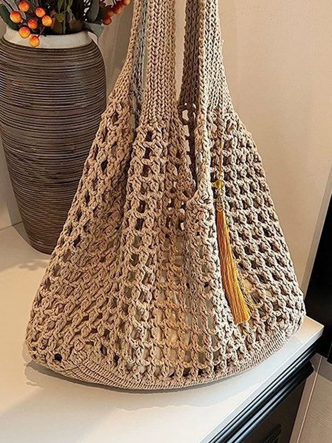 StyleCast PU Shopper Tote Bag with Cut Work-picture-13