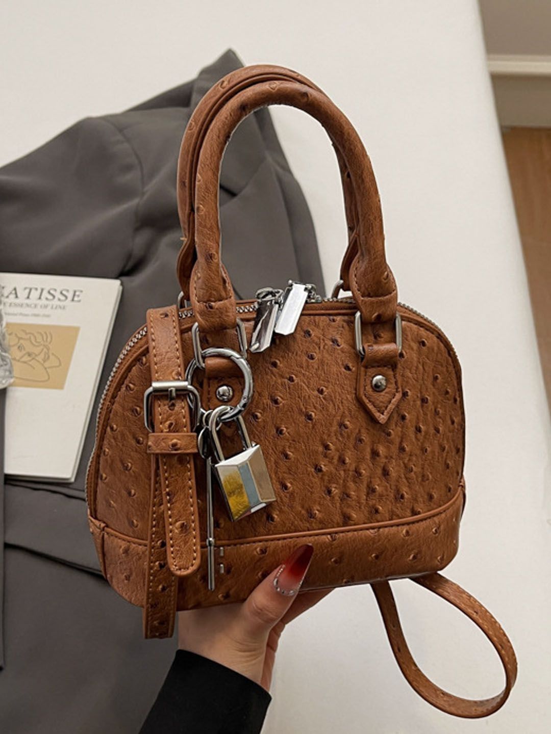 StyleCast PU Structured Handheld Bag with Cut Work-picture-22