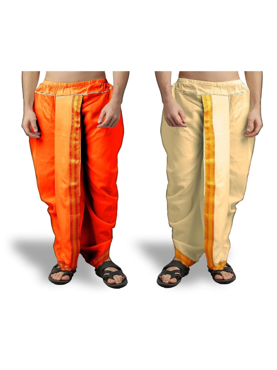 Spewim Men Pack of 2 Solid Cotton Dhoti Pants-picture-20