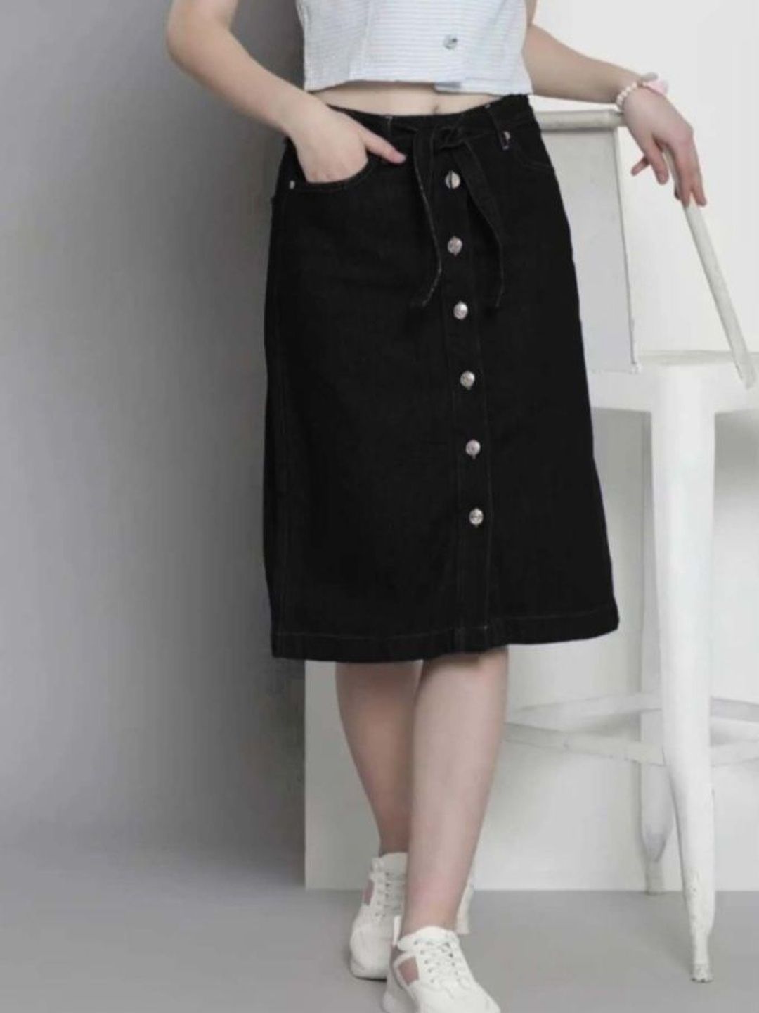 Pink Clap Fashion A-Line Knee-Length Skirts-picture-13