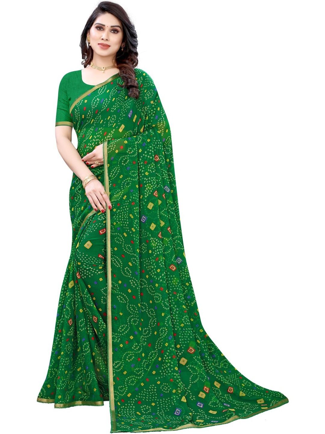 SANISA Bandhani Pure Chiffon Bandhani Saree-image-20