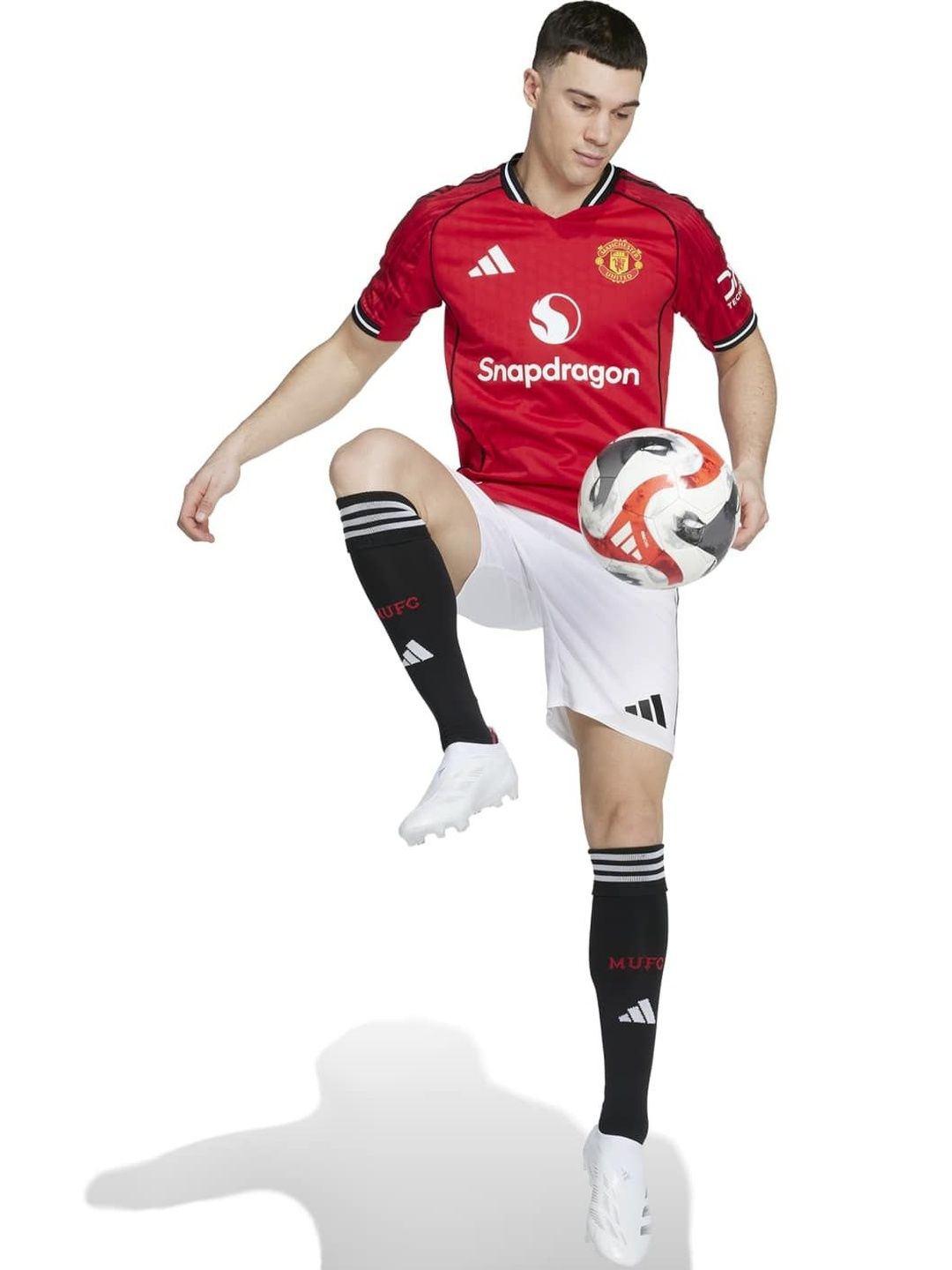 ADIDAS Manchester United 25/26 Home Printed V-Neck Slim Fit T-shirt-image-16