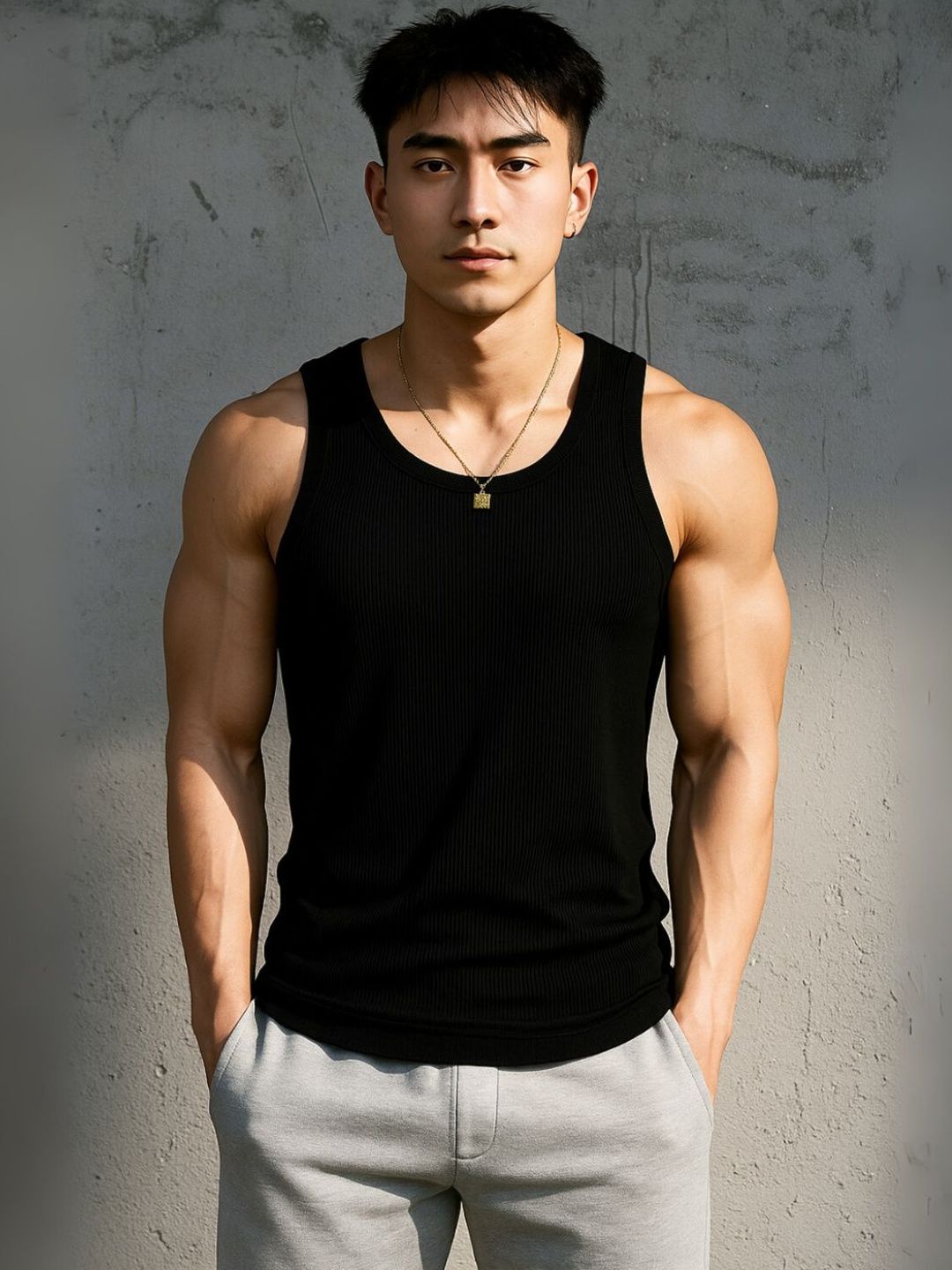 ROCKWELL Cotton Round Neck Gym Vest-picture-34