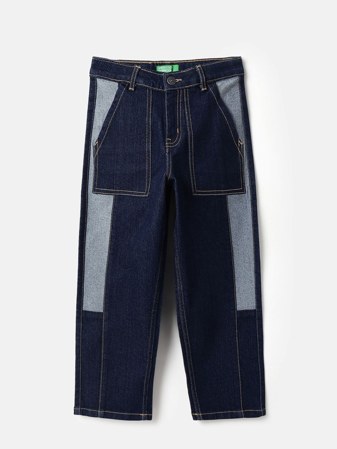United Colors of Benetton Boys Relaxed Fit Mid-Rise Stretchable Jeans