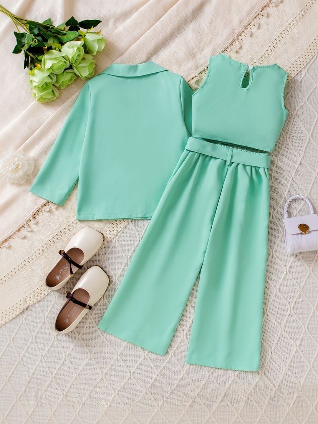 LULU & SKY Girls T-shirt and Shirt with Trousers-image-11