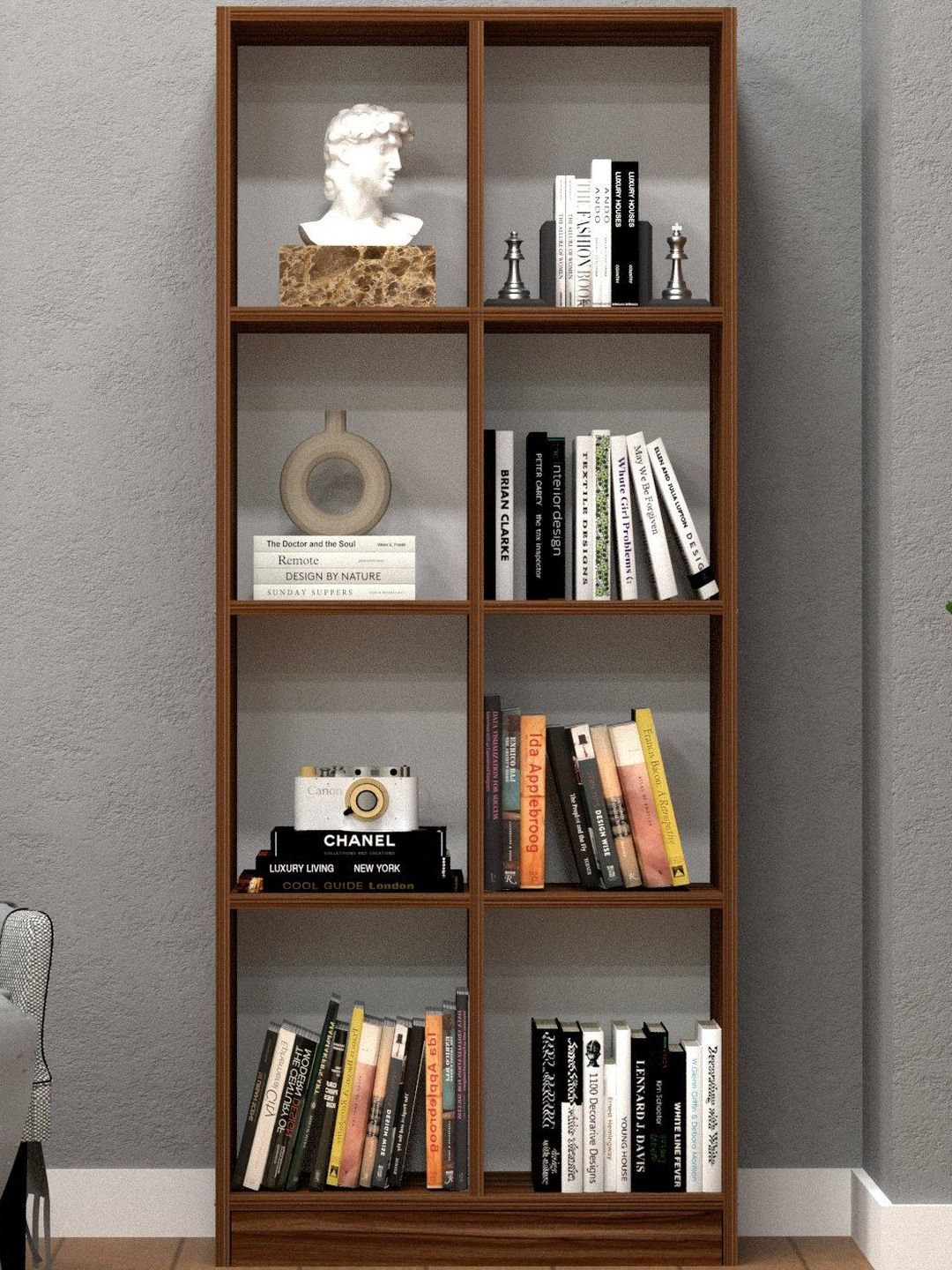 SPECIALITY PANELS Brown 8 Shelves Open Matrix Bookshelf Cabinet-image-47