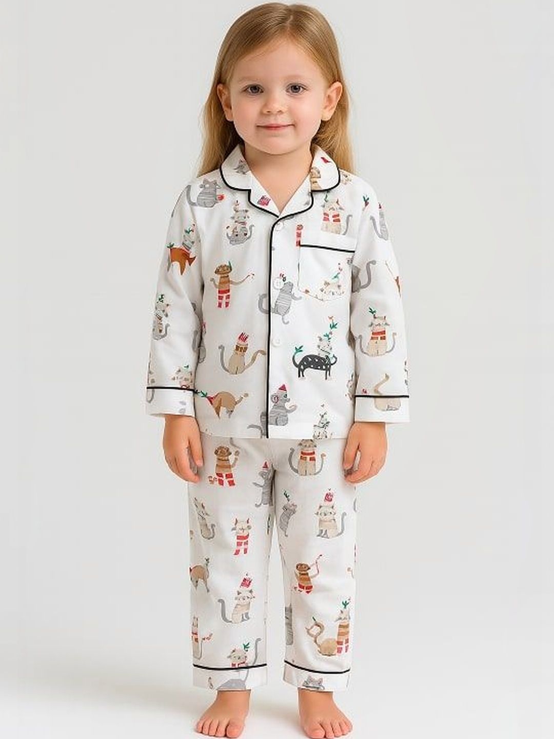 MPDENTERPRISES Unisex Kids Printed Long Sleeves Nightdress-image-6