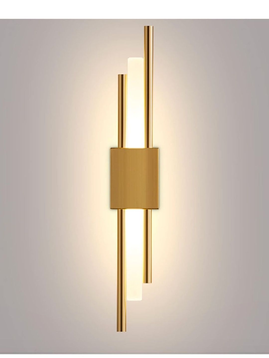 Stello Gold-Toned & Gold-Toned Metal Contemporary Rectangle Shaped Wall Lamp-image-43