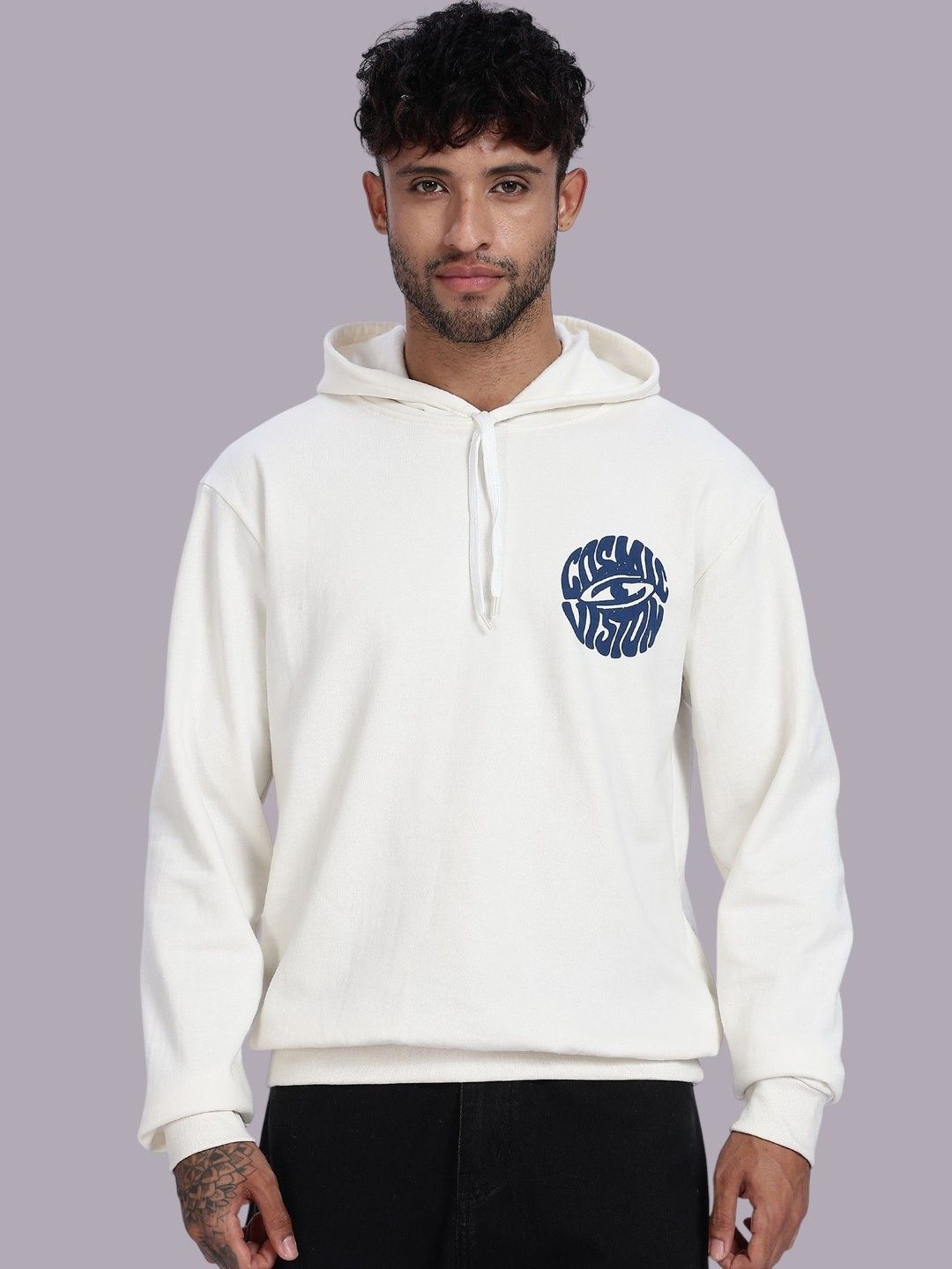 LEWEL Men Printed Hooded Sweatshirt-picture-24