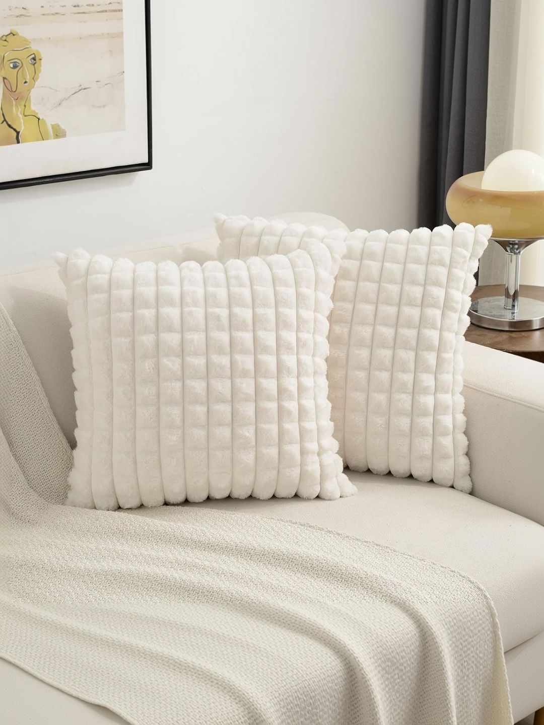 Vinayaka Fab White Set of 2 Square Cushion Covers-picture-27