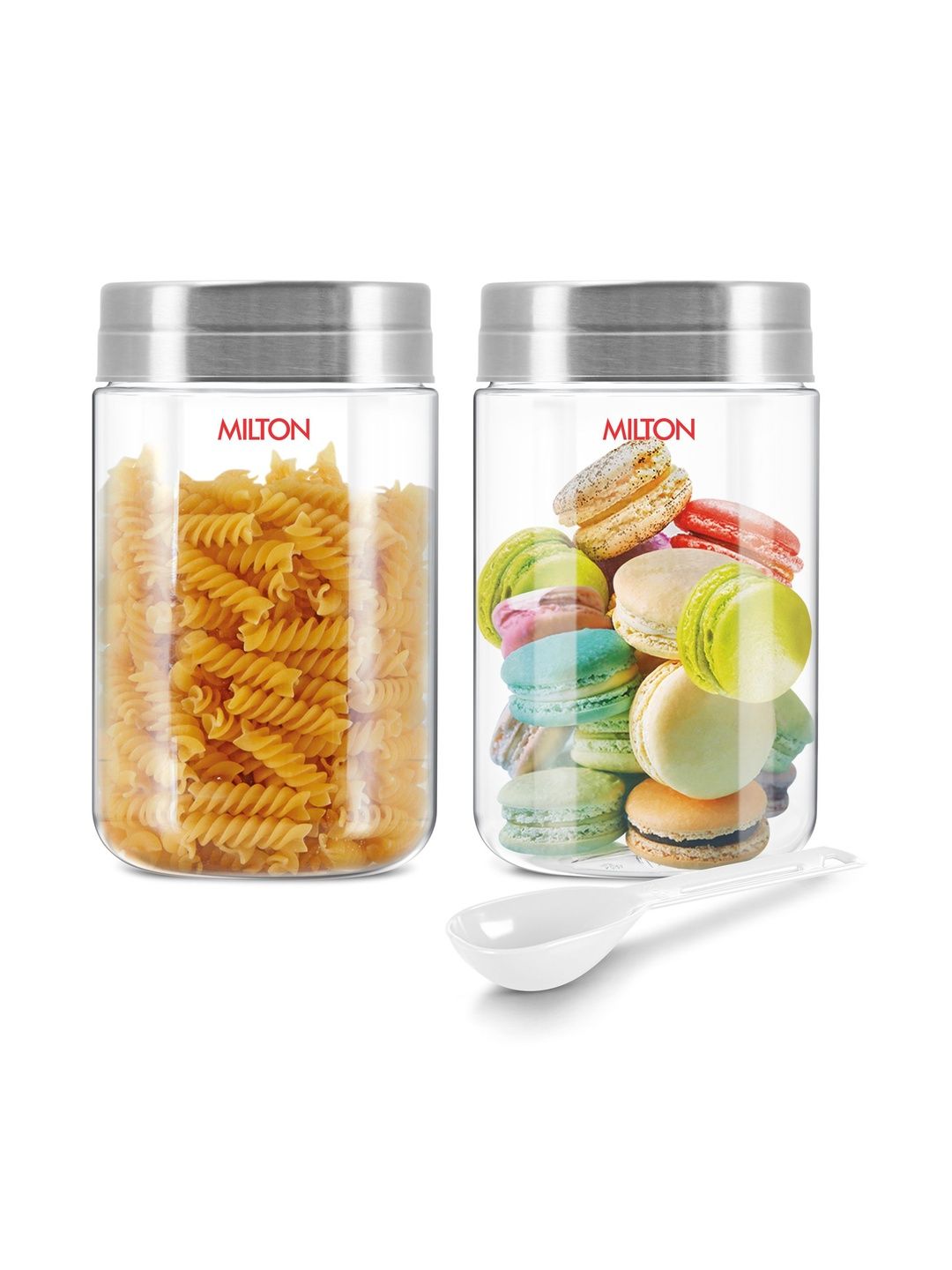Milton Transparent 2025 2 Pieces Air Tight Jar Container 1000 ML-image-1