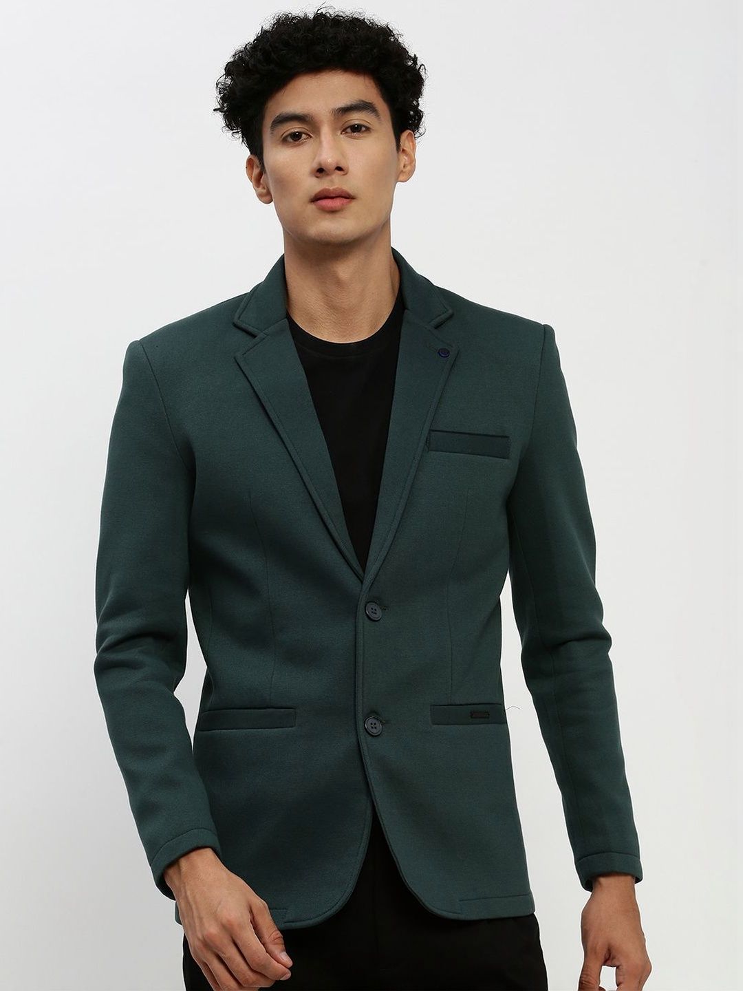 SHOWOFFFF Notched Lapel Single-Breasted Slim Fit Blazers-picture-13