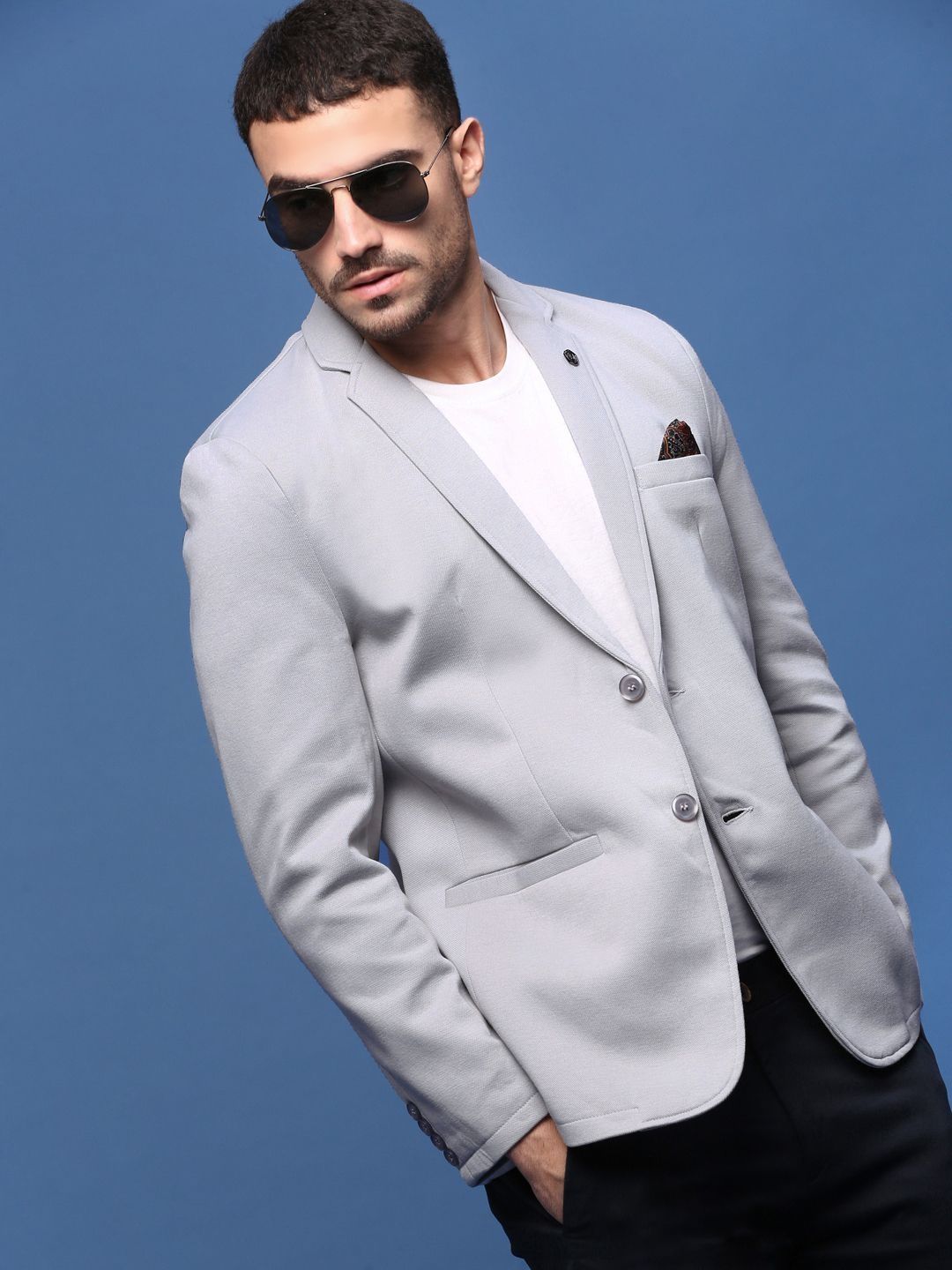 SHOWOFFFF Notched Lapel Single-Breasted Slim Fit Blazers-picture-20