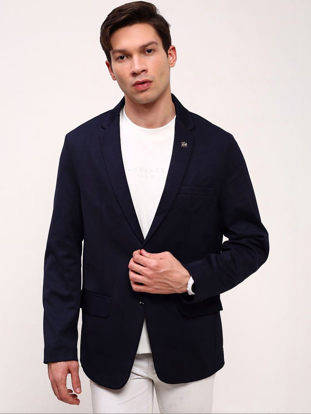 SHOWOFFFF Notched Lapel Single-Breasted Slim Fit Blazers-picture-29