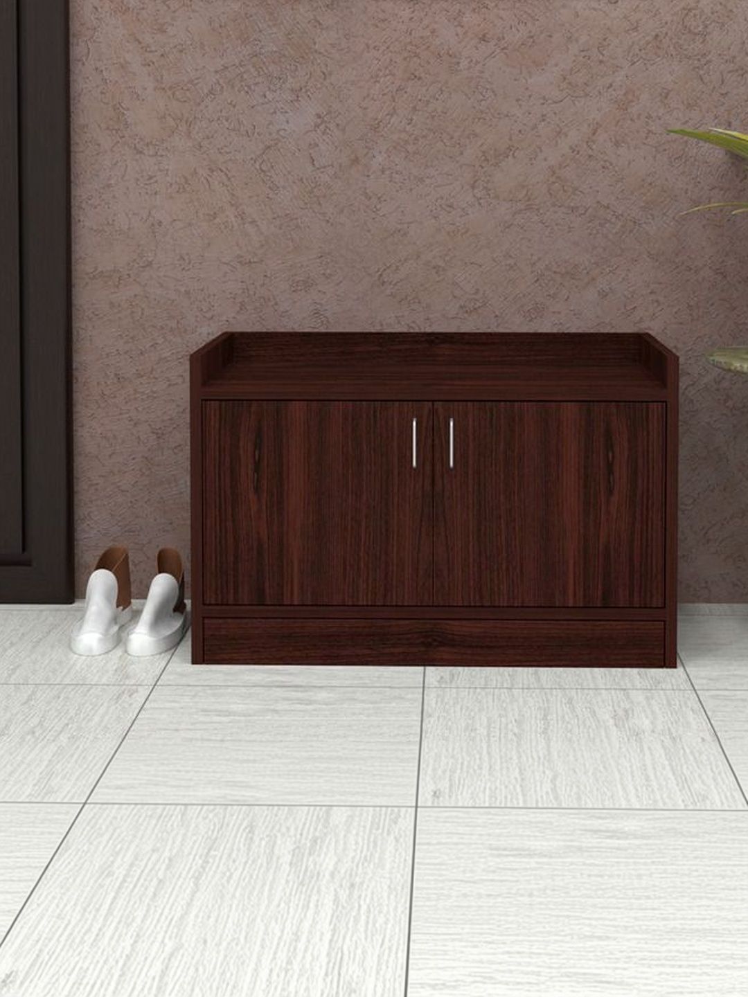 SPECIALITY PANELS Brown Wooden Walnut Finish Shoe Rack-picture-41