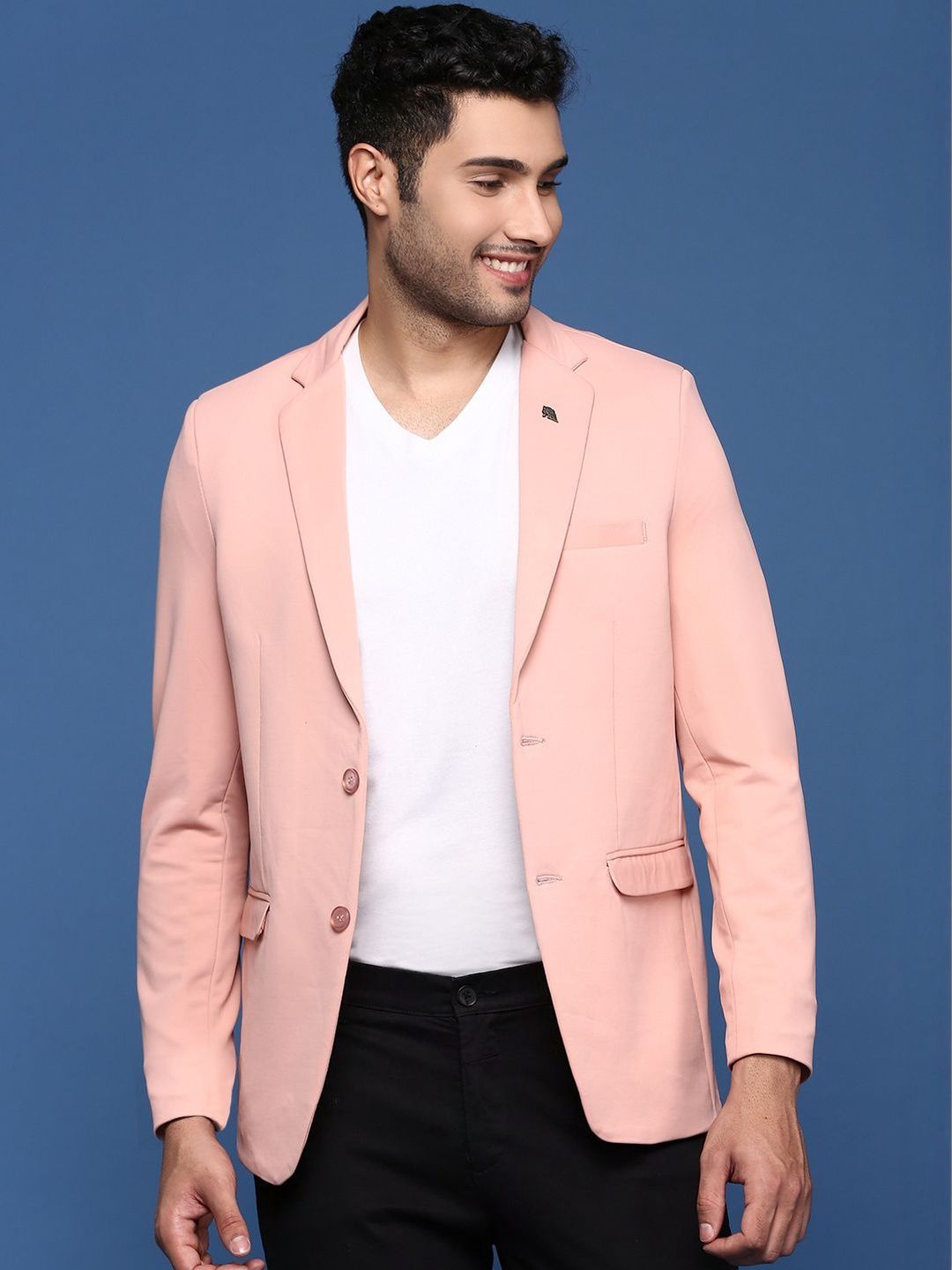 SHOWOFFFF Notched Lapel Single-Breasted Slim Fit Blazers-picture-15