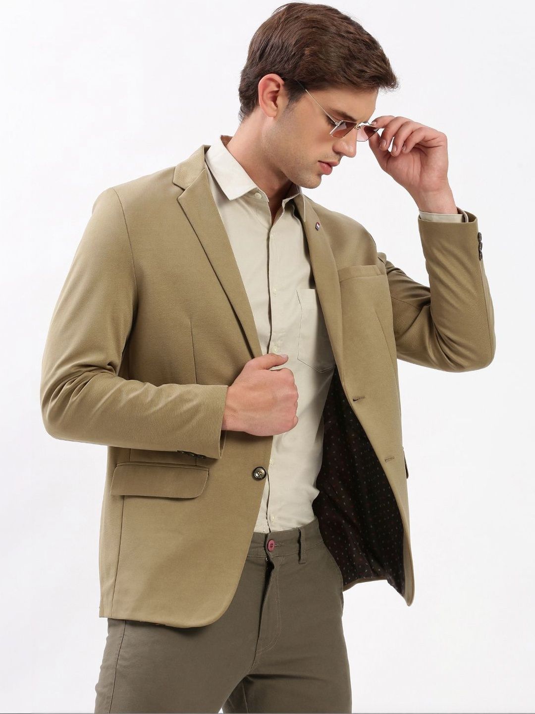 SHOWOFFFF Slim Fit Notched Lapel Collar Single-Breasted Blazer-picture-47