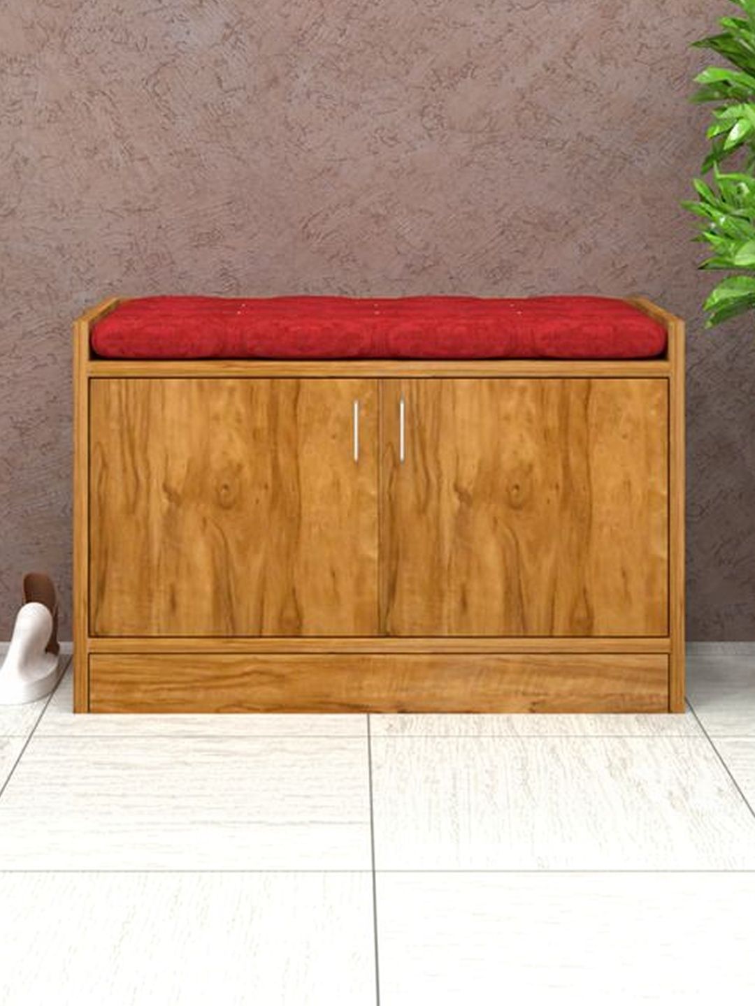 SPECIALITY PANELS Brown Wooden Walnut Finish Shoe Rack-picture-56