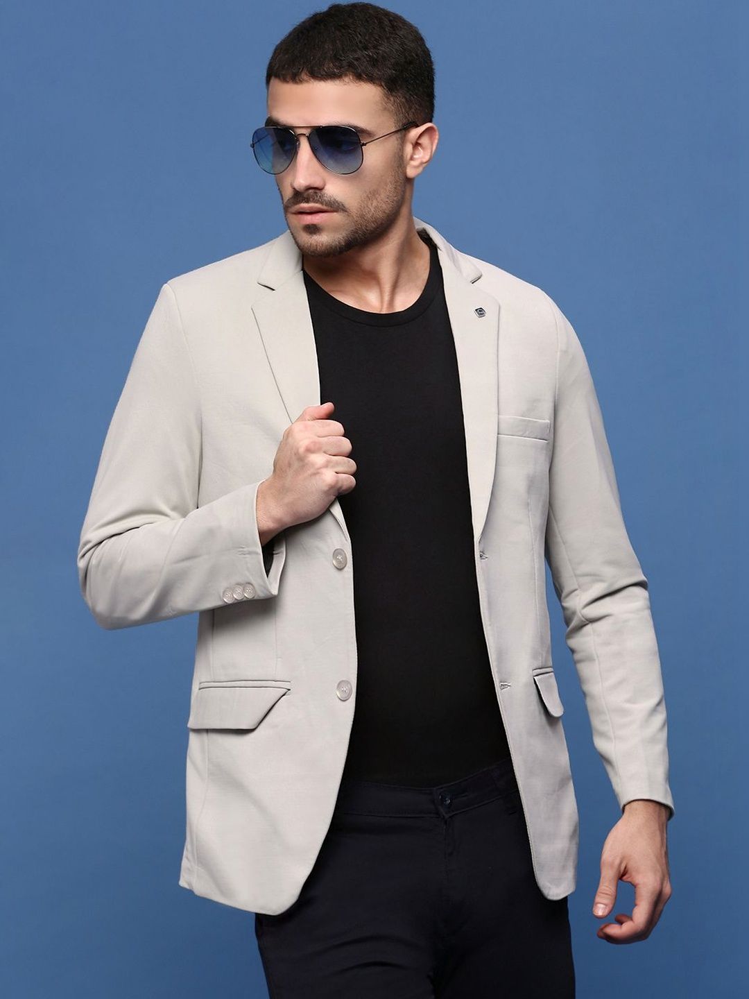 SHOWOFFFF Slim-Fit Notched Lapel Single Breasted Blazer-picture-21
