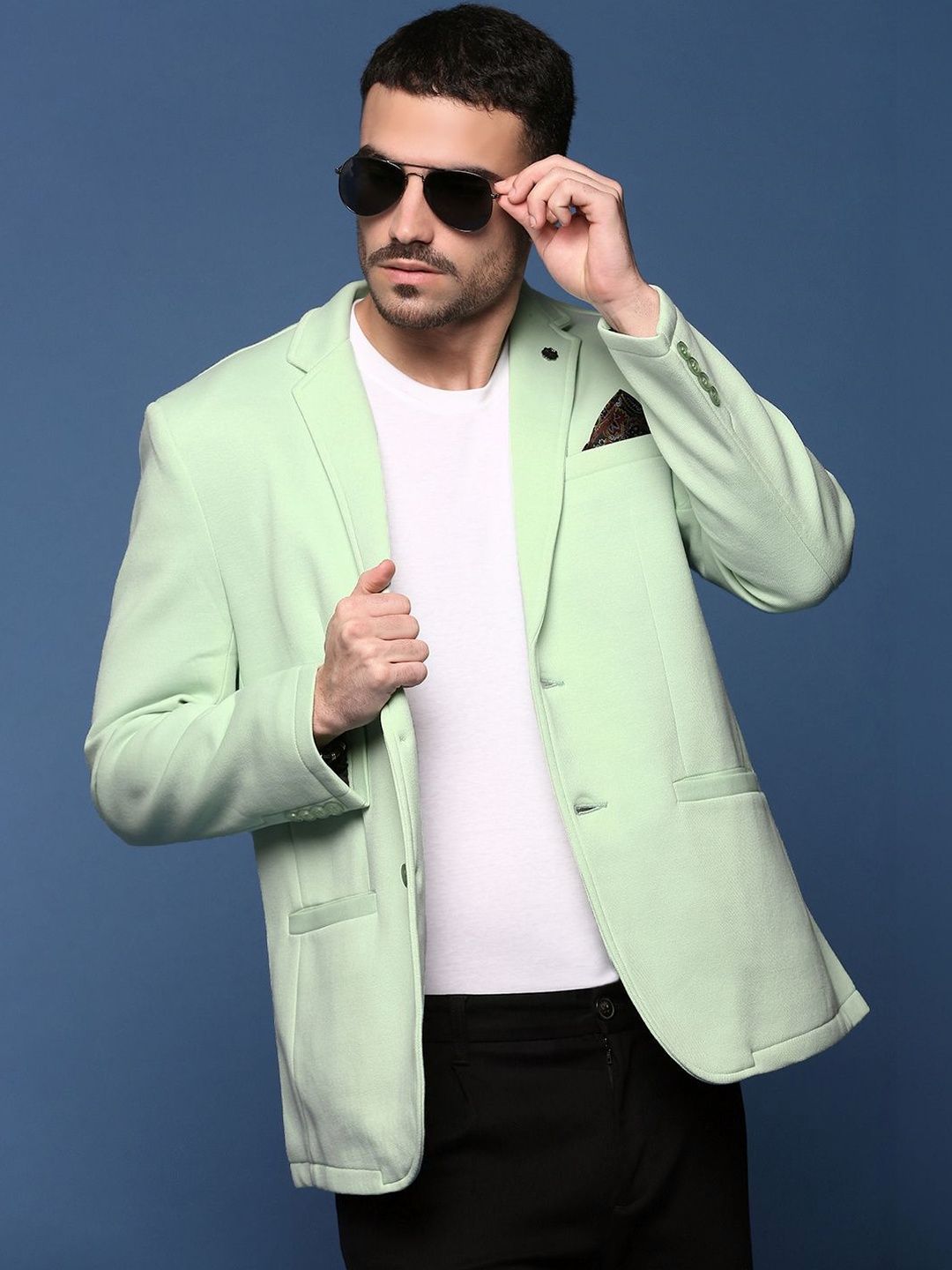 SHOWOFFFF Notched Lapel Single-Breasted Slim Fit Blazers-picture-19