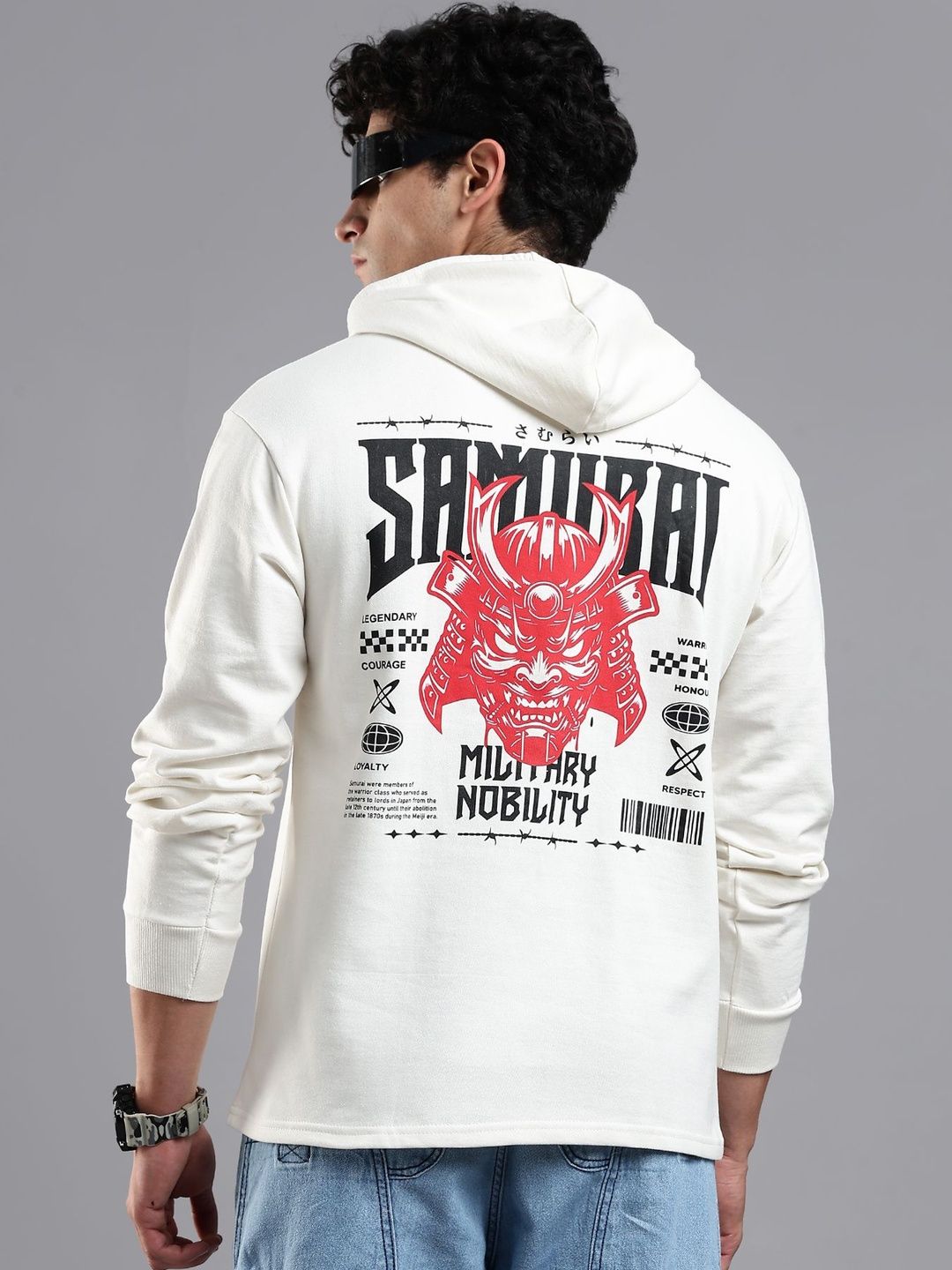 LEWEL Men Printed Hooded Sweatshirt-image-44