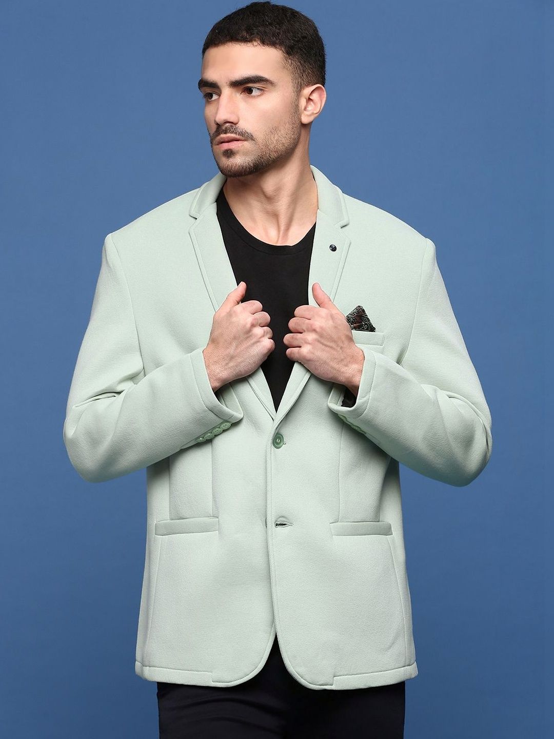 SHOWOFFFF Notched Lapel Single-Breasted Slim Fit Blazers-picture-52