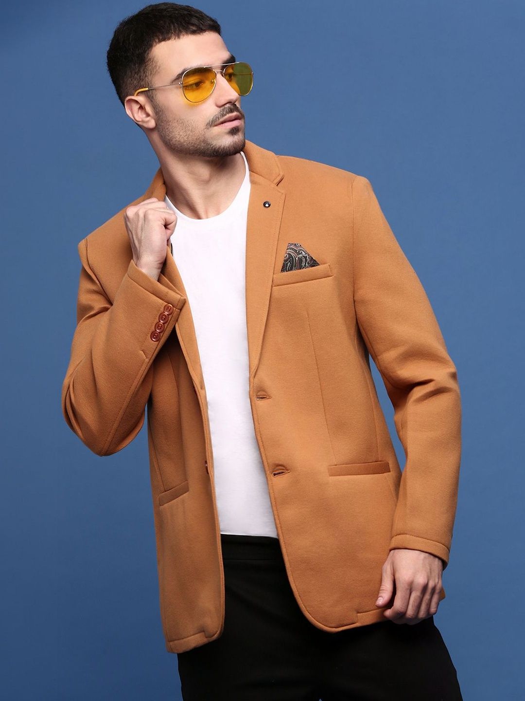 SHOWOFFFF Notched Lapel Single-Breasted Slim Fit Blazers-picture-18