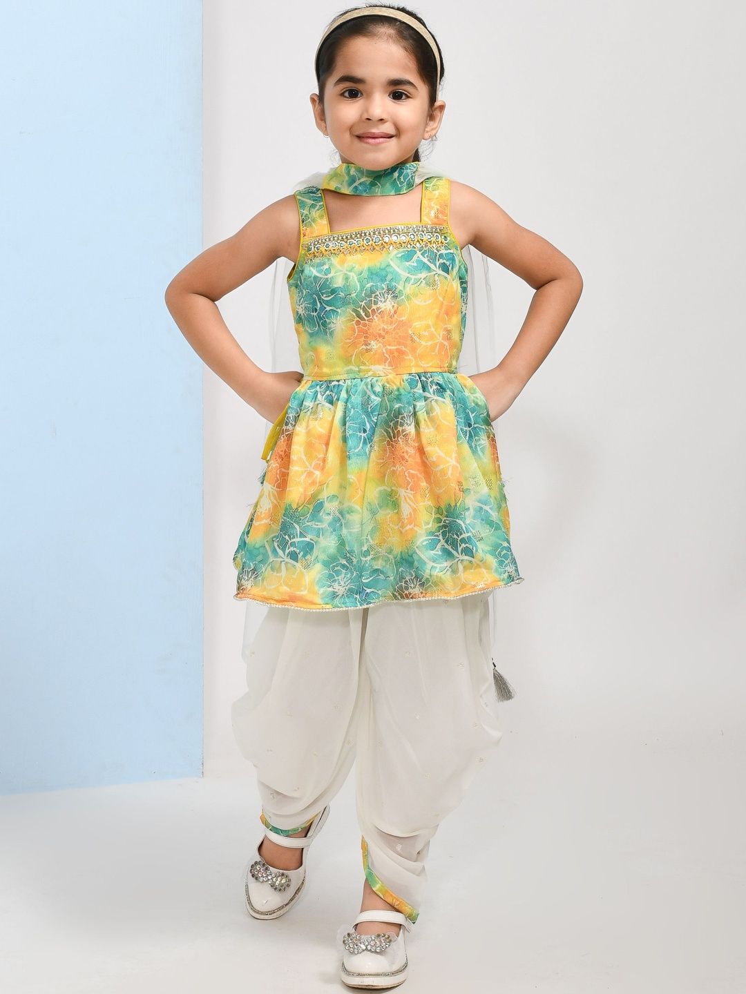 we11 Girls Dyed Tunic with Dhoti Pants-image-45