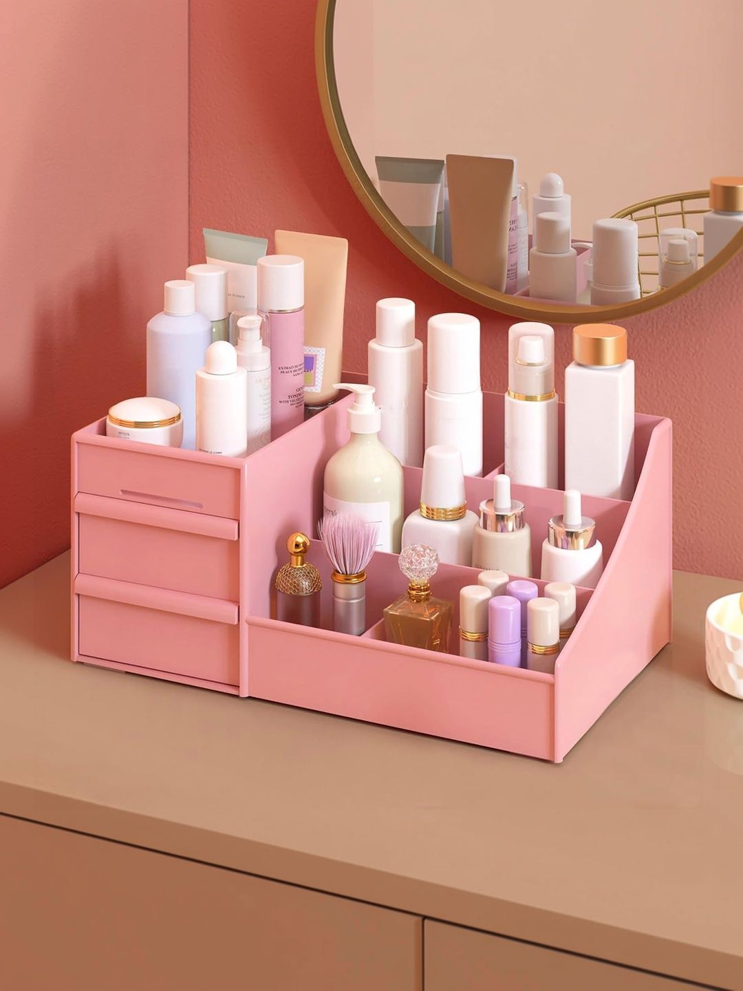 Virtuous Pink Set of 1 Regular Makeup Organiser Organisers-picture-16