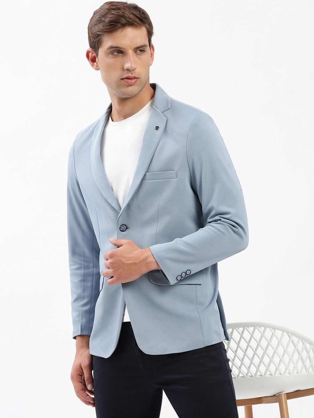 SHOWOFFFF Slim Fit Notched Lapel Collar Single-Breasted Blazer-picture-50