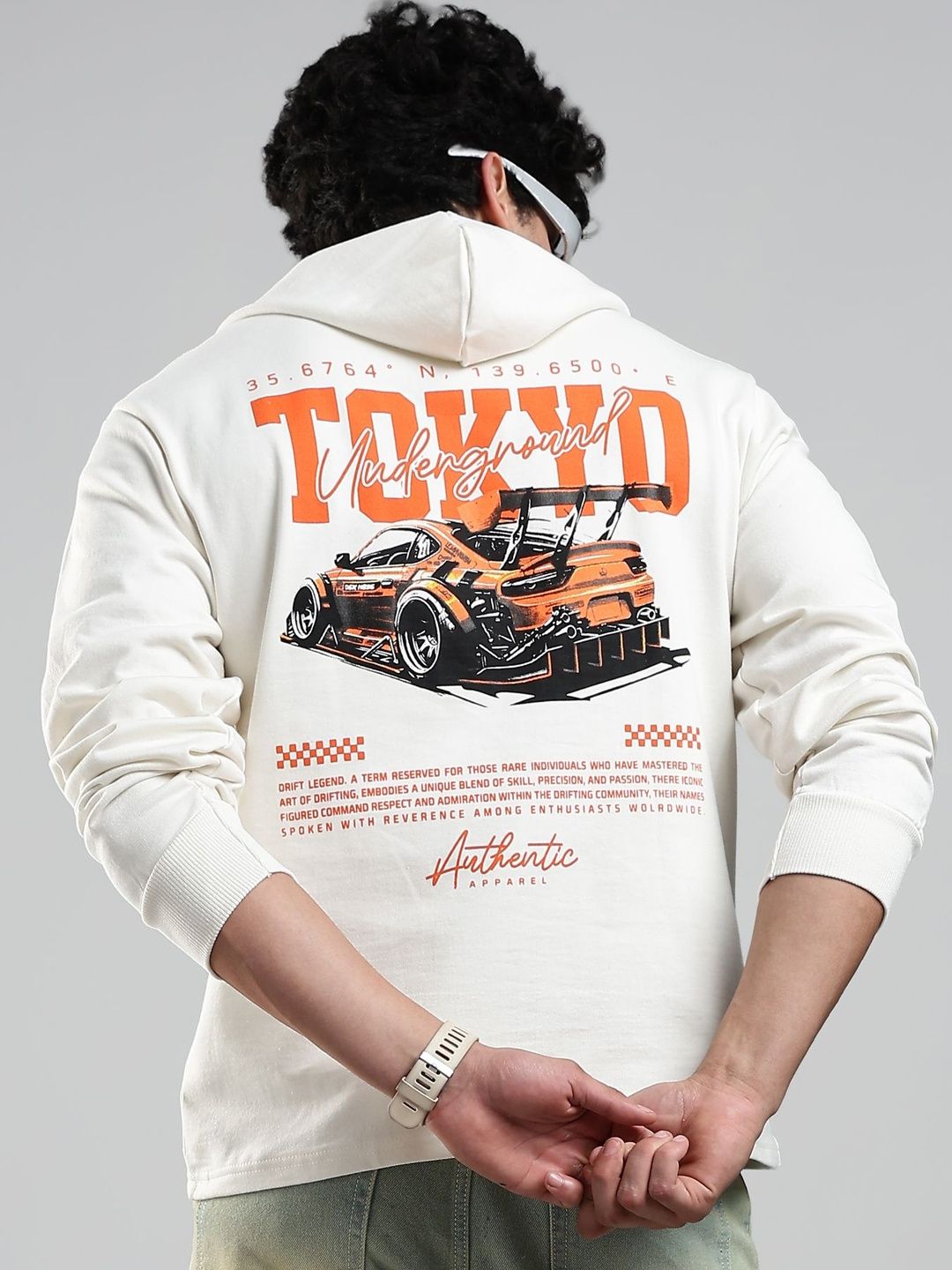 LEWEL Men Printed Hooded Sweatshirt-picture-58