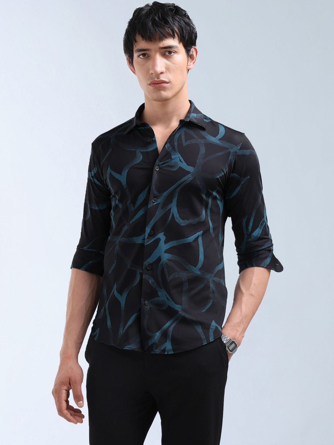 Flying Machine Men Slim Fit Printed Casual Shirt-image-8