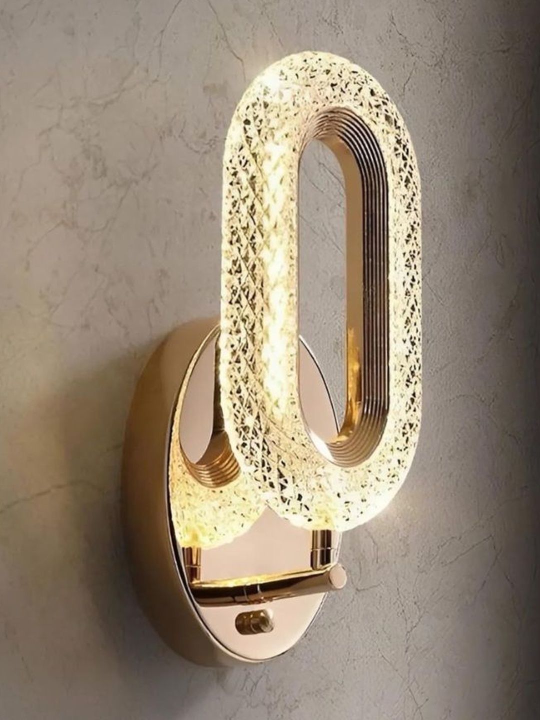 Jaraya Gold-Toned & Gold-Toned Textured Acrylic Contemporary Abstract Shaped Shaped Wall Lamp-picture-52