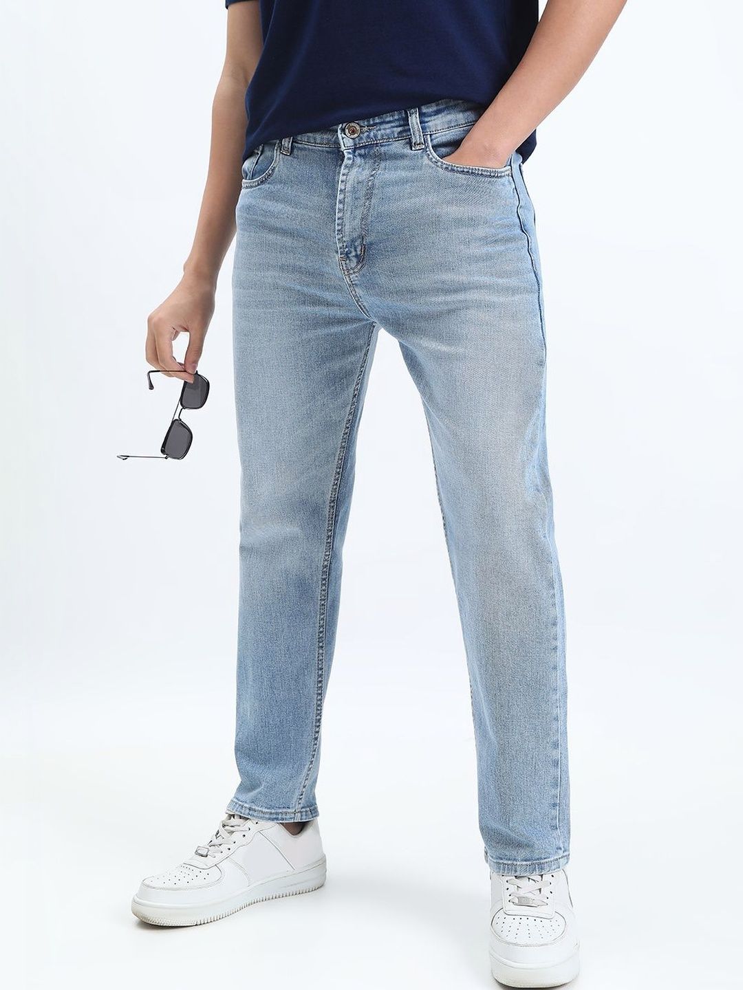 SHOWOFFFF Men Comfort Straight Fit Low-Rise Light Fade Stretchable Jeans-picture-37