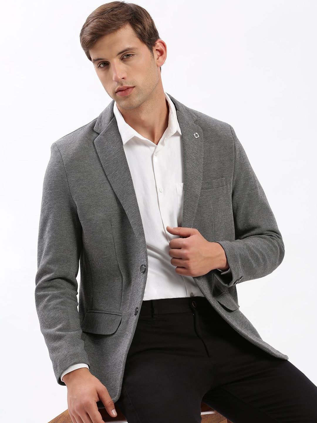 SHOWOFFFF Notched Lapel Single-Breasted Slim Fit Blazers-image-21