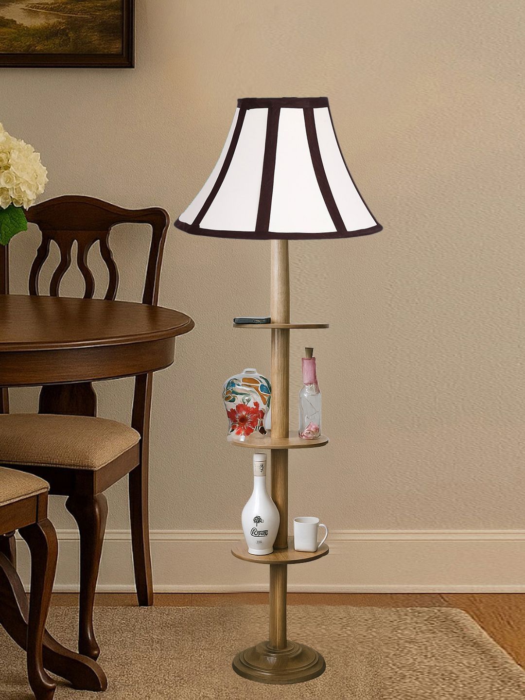 Aura White & Black Wooden Frustum-Shaped Floor Lamps-image-26