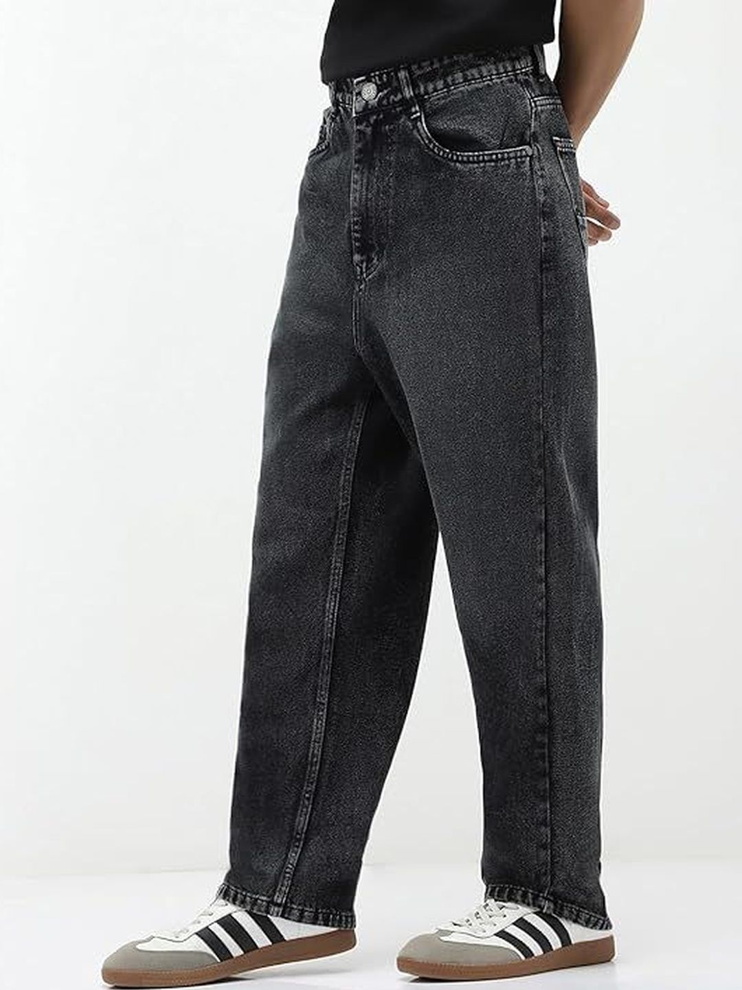 BAESD Men Relaxed Fit High-Rise Light Fade Stretchable Jeans-picture-29