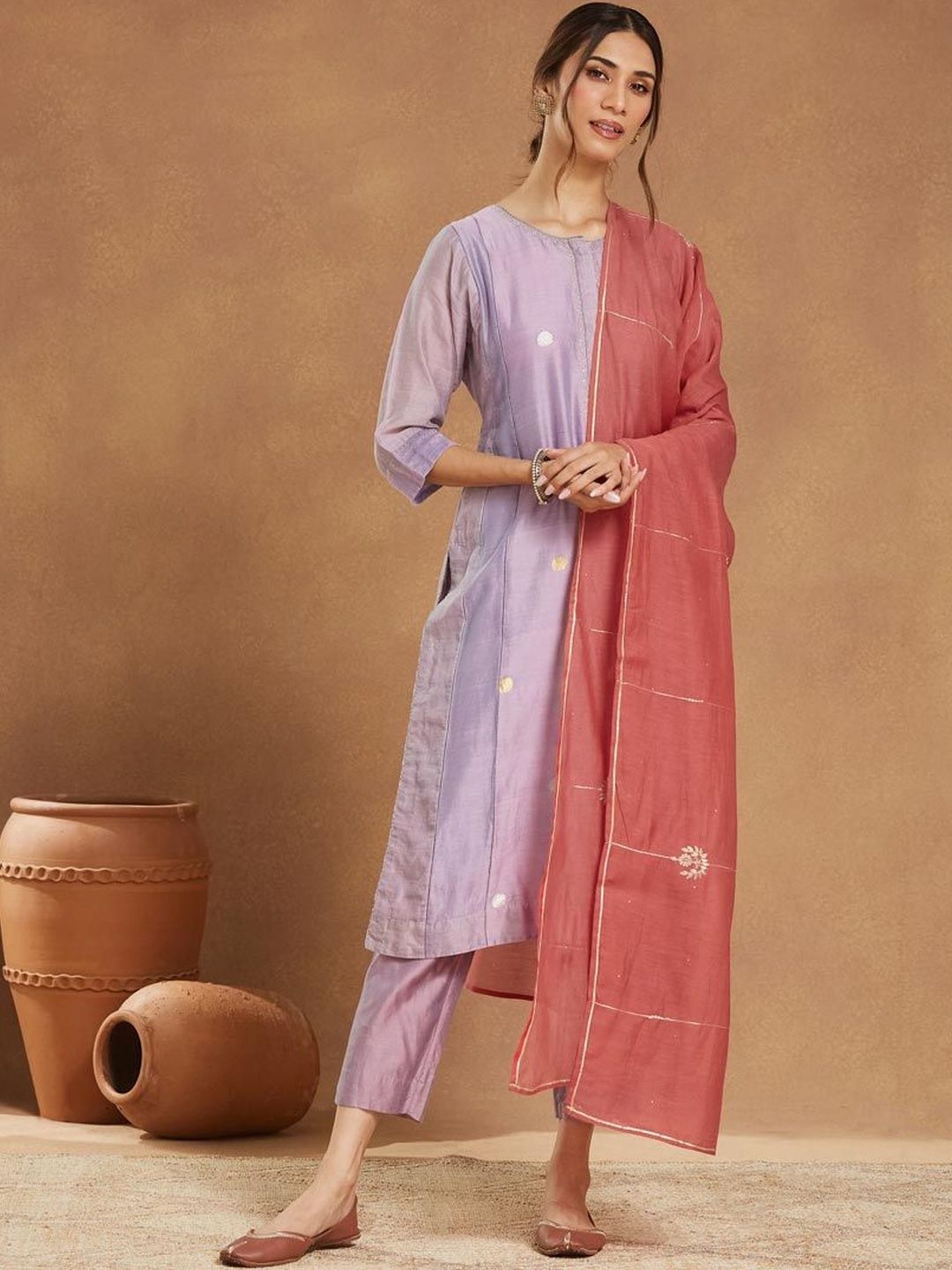 Fabindia Embroidered Cotton Silk Dupatta-image-28