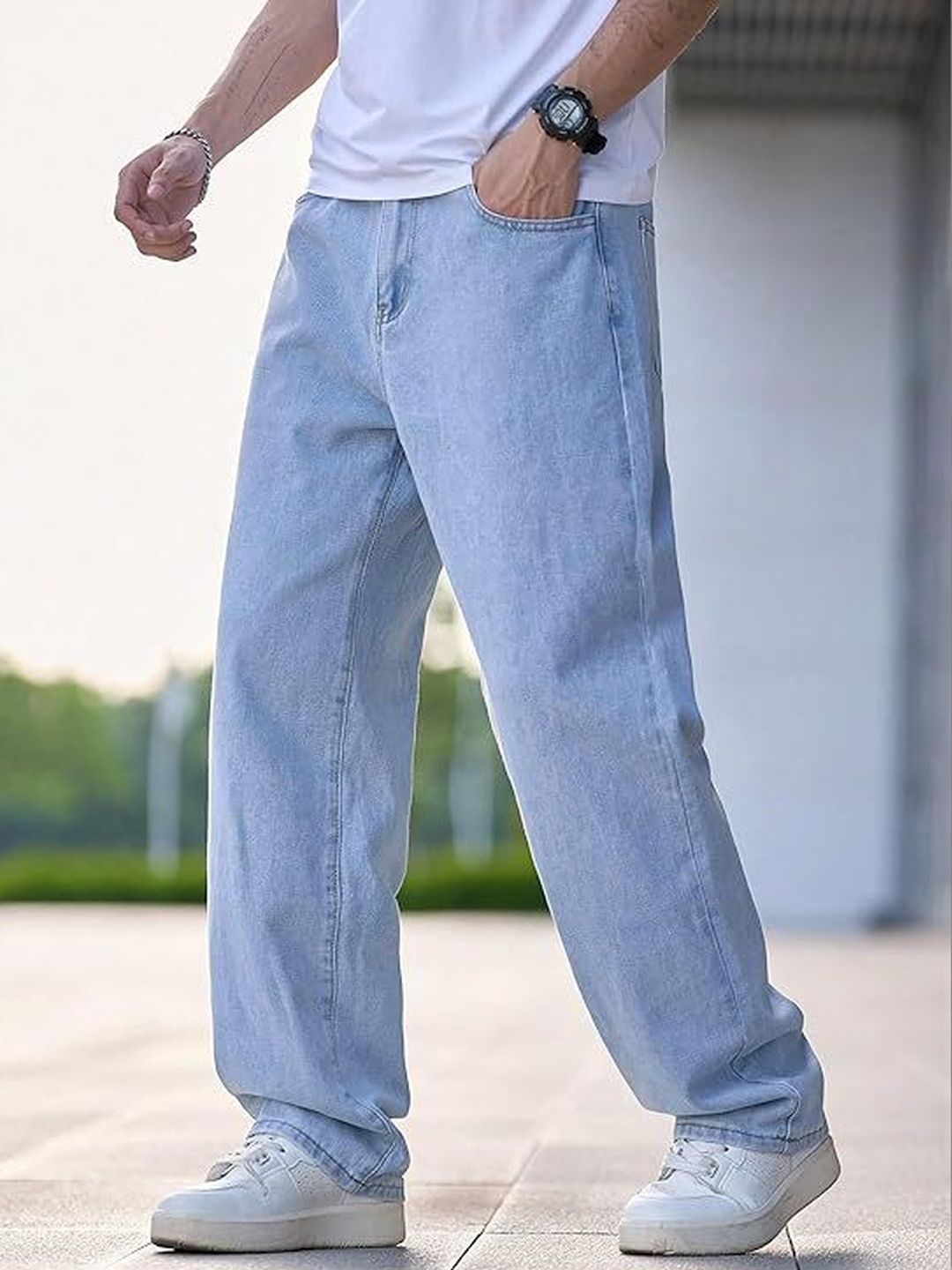 Moda Rapido Men Relaxed Fit High-Rise Light Fade Stretchable Jeans-picture-34