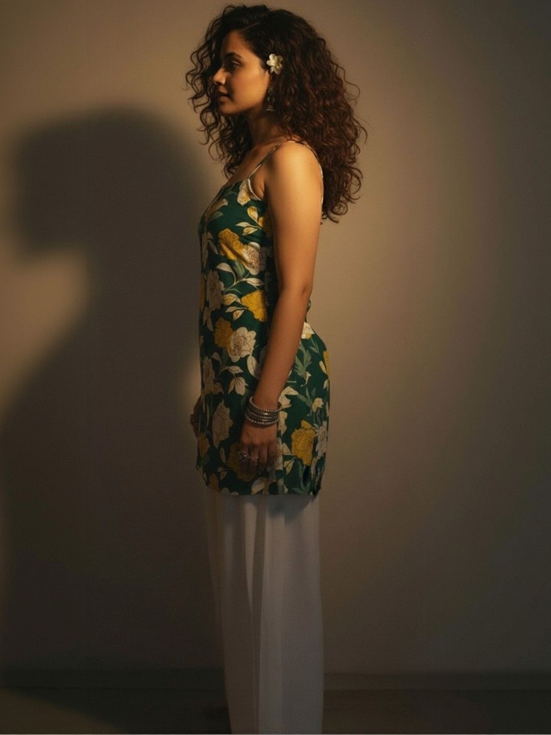 EthniFlair Floral Printed Square Neck Pure Cotton Kurti-image-27