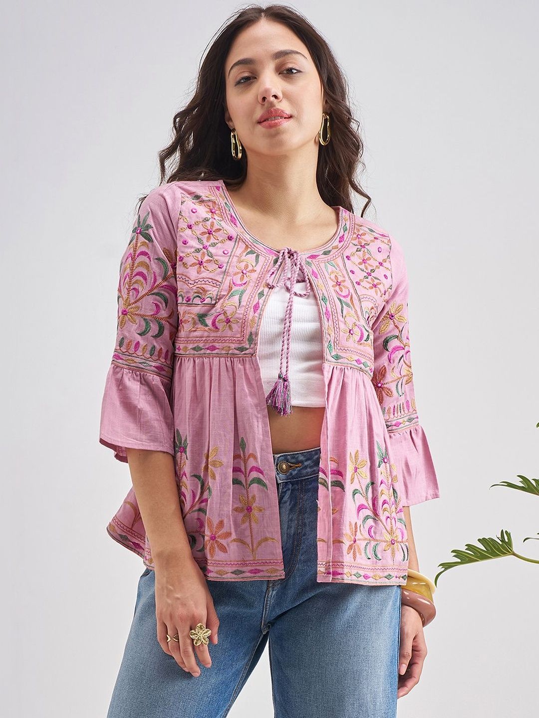 Vishudh Women Printed Embroidered Shrug-picture-37